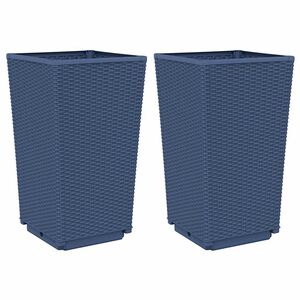 vidaXL Jardini&egrave;res 2 pcs bleu gris 32,5x32,5x57 cm PP