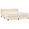vidaXL Sommier &agrave; lattes de lit avec matelas Cr&egrave;me 180x200 cm Tissu