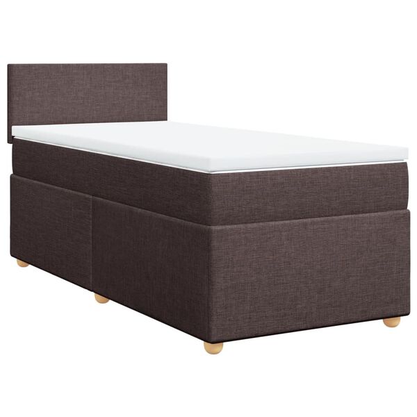 vidaXL Sommier &agrave; lattes de lit avec matelas Marron fonc&eacute; 80x200 cm