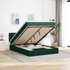 vidaXL Cadre de lit ottoman avec matelas vert fonc&eacute; 140x200 cm velours