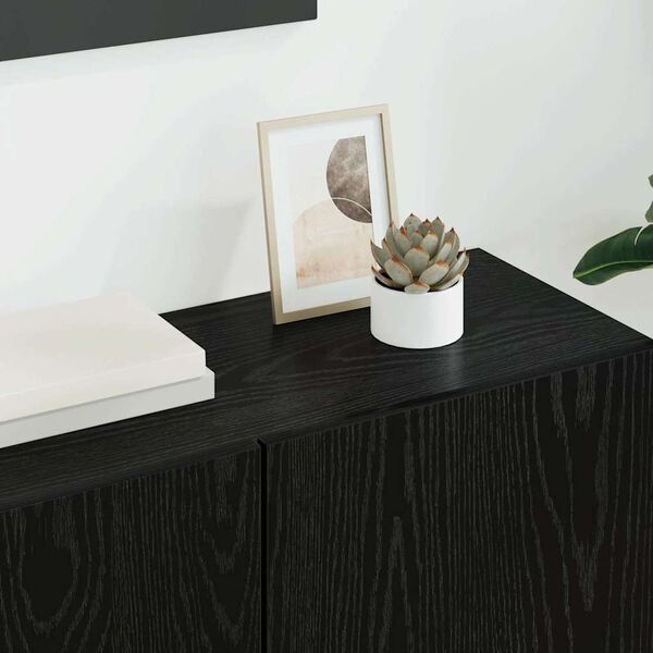 vidaXL Unit&eacute; murale de TV 5 pcs Ch&ecirc;ne noir Bois d'ing&eacute;nierie