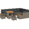 vidaXL Ensemble de canap&eacute; de jardin avec coussin 12 pcs Gris