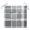 vidaXL Chaises Batavia lot de 2 coussins &agrave; carreaux gris Teck massif