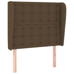 vidaXL T&ecirc;te de lit avec oreilles Marron fonc&eacute; 83x23x118/128 cm Tissu