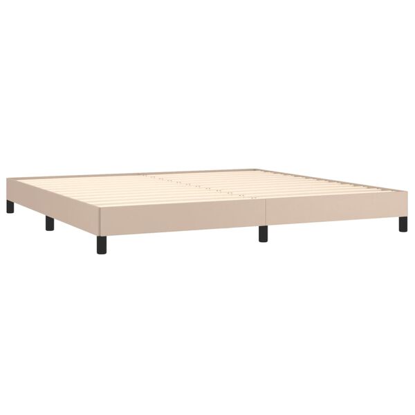 vidaXL Sommier &agrave; lattes de lit avec matelas Cappuccino 200x200 cm