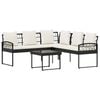 vidaXL Ensemble de canap&eacute; de jardin 2 pc Noir et Cr&egrave;me
