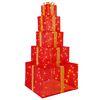 vidaXL Bo&icirc;tes cadeaux de No&euml;l empilables avec LED 250 LED Blanc chaud