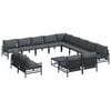 vidaXL Ensemble de canap&eacute; de jardin 14 pc Noir Acier