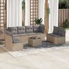 vidaXL Salon de jardin avec coussins 9 pcs beige r&eacute;sine tress&eacute;e