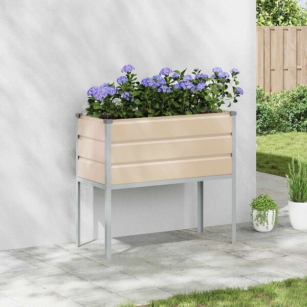 vidaXL Jardini&egrave;re Ivoire 100 x 45 x 90 cm Acier galvanis&eacute;