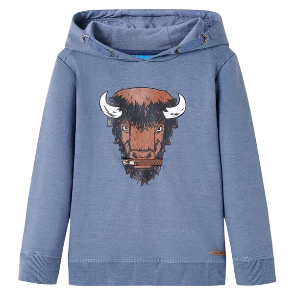 Sweatshirt &agrave; capuche pour enfants bleu m&eacute;lange 140
