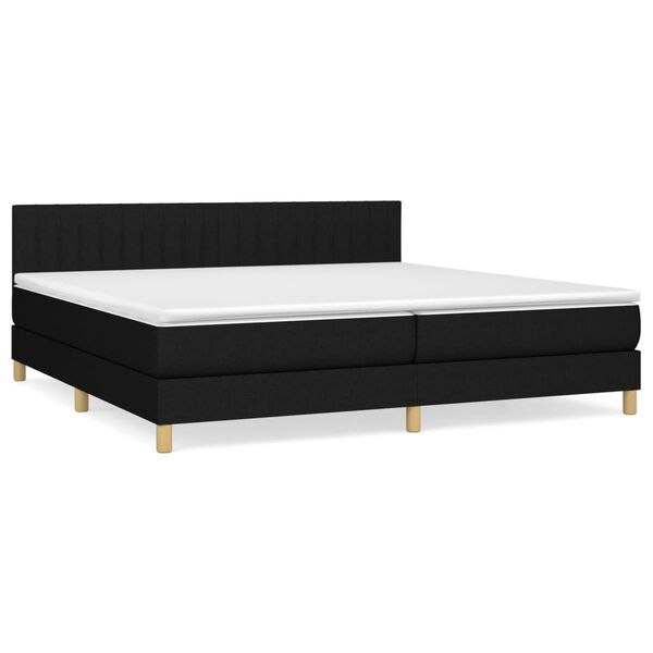 vidaXL Sommier &agrave; lattes de lit avec matelas Noir 200x200 cm Tissu