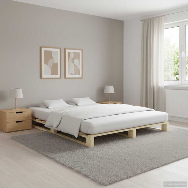 vidaXL Cadre de lit de palette sans matelas 180x200 cm bois massif pin