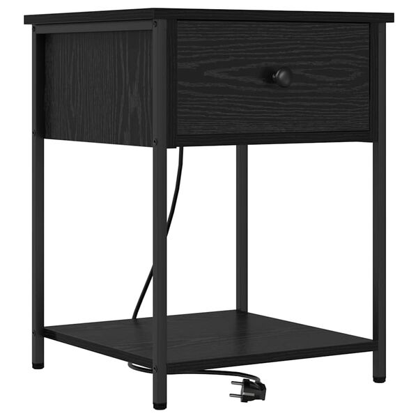 vidaXL Cabinet de chevet Ch&ecirc;ne noir 42 x 41 x 56 cm Bois d'ing&eacute;nierie