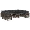 vidaXL Ensemble de canap&eacute; de jardin 11 pc Gris et Gris fonc&eacute; polyrotin