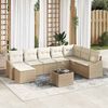 vidaXL Ensemble de canap&eacute; de jardin 8 pcs Beige et cr&egrave;me polyrotin