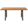 vidaXL Table à manger avec bord naturel 180x100x74cm bois massif chêne