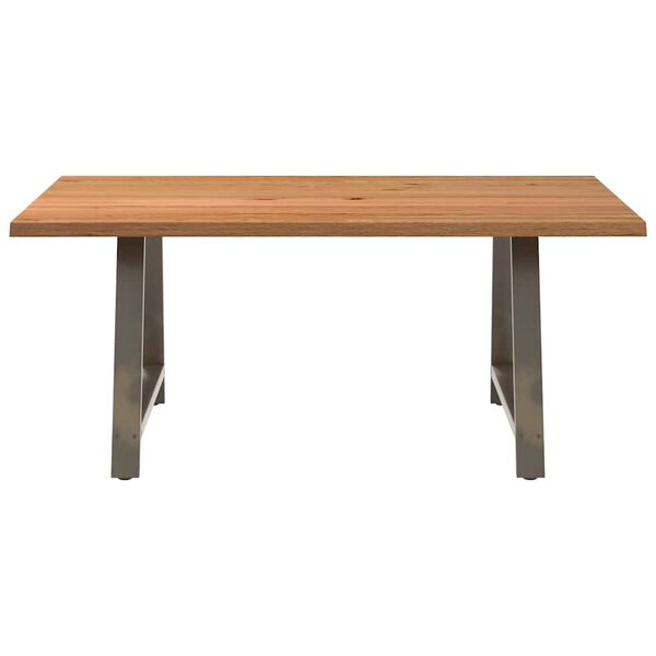 vidaXL Table à manger avec bord naturel 180x100x74cm bois massif chêne