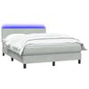 vidaXL Sommier &agrave; lattes de lit et matelas et LED gris clair 160x220cm velours