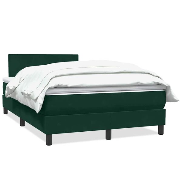 vidaXL Sommier &agrave; lattes de lit et matelas vert fonc&eacute; 120x210cm velours