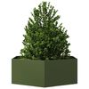 vidaXL Jardini&egrave;re vert olive hexagone 138x120x45 cm acier
