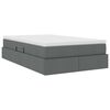vidaXL Lit avec rangement et matelas Gris foncé 120 x 190 cm Polyester