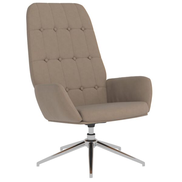 vidaXL Chaise de relaxation avec repose-pied Taupe Tissu microfibre