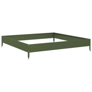 vidaXL Lit sur&eacute;lev&eacute; de jardin vert olive 100x100x18,5 cm acier