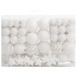 vidaXL Ensemble de boules de No&euml;l 111 pi&egrave;ces blanc polystyr&egrave;ne