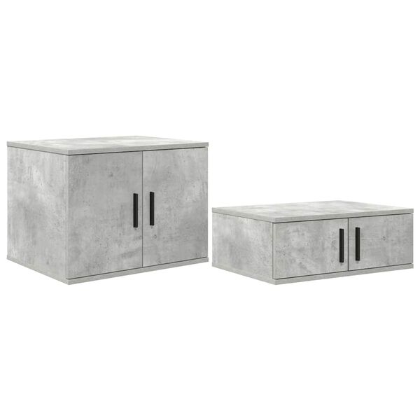 vidaXL Armoire de rangement 2 pcs Gris béton 103 x 41 x 40 cm