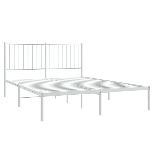 vidaXL Cadre de lit métal sans matelas et tête de lit blanc 140x200 cm