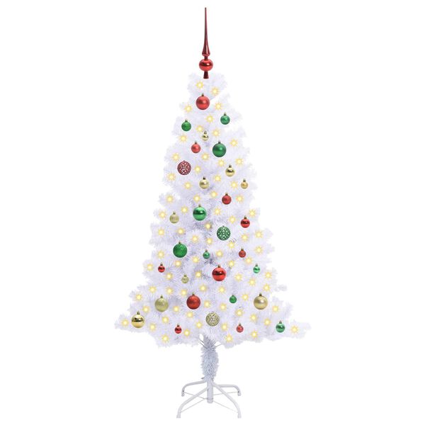 vidaXL Sapin de No&euml;l artificiel avec 150 LED Blanc 150 cm PVC et Acier