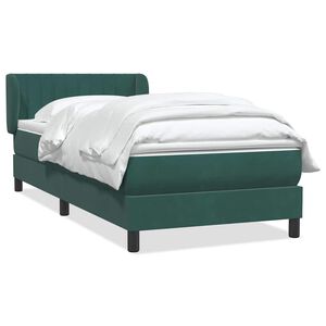 vidaXL Sommier &agrave; lattes de lit et matelas vert fonc&eacute; 80x220 cm velours