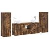 vidaXL Ensemble de mobilier de salle de bain 5 pc Ch&ecirc;ne fum&eacute;