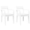 vidaXL Chaises &agrave; manger 2 pcs blanc bois massif caoutchouc