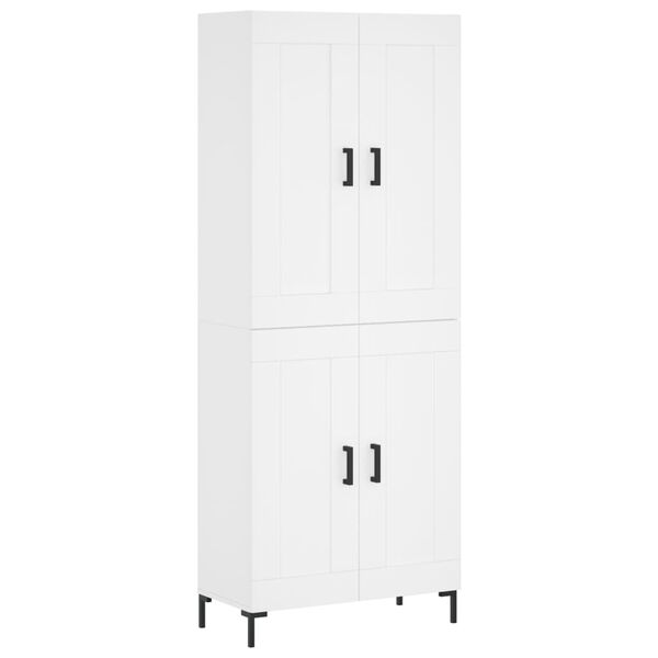vidaXL Buffet haut Blanc 69,5x34x180 cm Bois d'ing&eacute;nierie