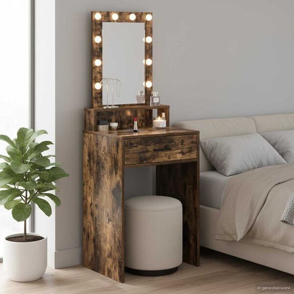 vidaXL Table de Toilette Marron 50 x 41 x 140 cm Bois d'ing&eacute;nierie