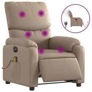 vidaXL Fauteuil de massage inclinable &eacute;lectrique cappuccino similicuir