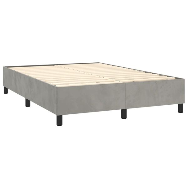 vidaXL Sommier &agrave; lattes de lit et matelas Gris clair 140x200cm Velours