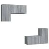 vidaXL Ensemble de meubles TV 4 pcs Sonoma gris Bois d'ing&eacute;nierie