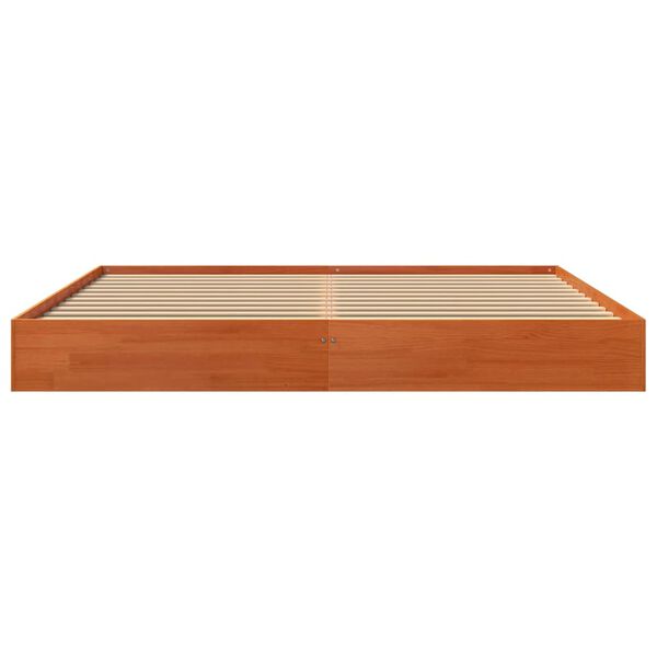 vidaXL Cadre de lit sans matelas cire marron 200x200cm bois pin massif