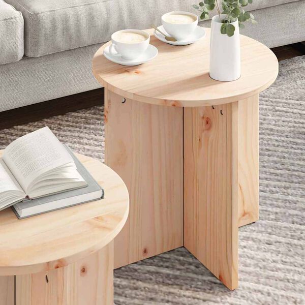 vidaXL Table basse 2 pcs Naturel