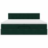 vidaXL Cadre de lit ottoman avec matelas vert fonc&eacute; 200x200 cm velours