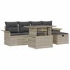 vidaXL Ensemble de canap&eacute; de jardin 6 pc Gris clair polyrotin