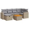 vidaXL Salon de jardin avec coussins 7 pcs beige r&eacute;sine tress&eacute;e