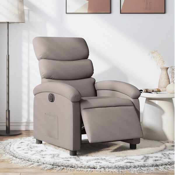 vidaXL Fauteuil inclinable électrique Taupe Tissu