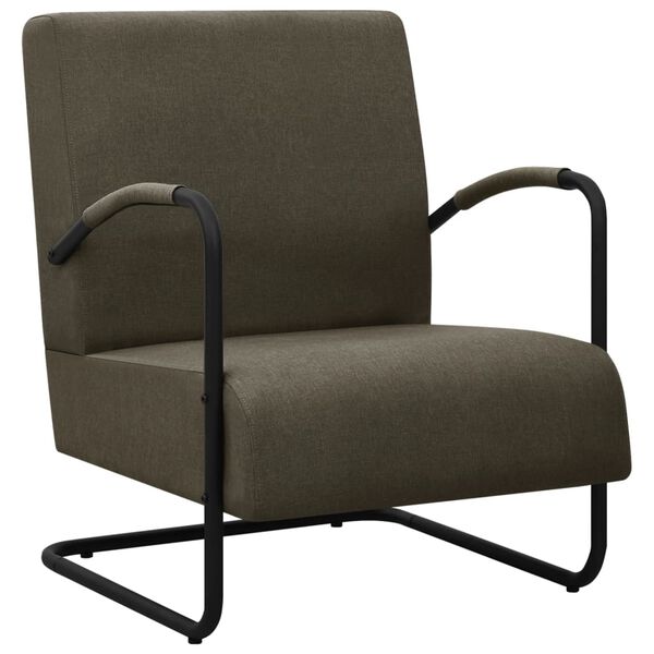 vidaXL Fauteuil gris fonc&eacute; tissu