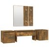 vidaXL Ensemble de meubles de couloir Ch&ecirc;ne fum&eacute; Bois d'ing&eacute;nierie