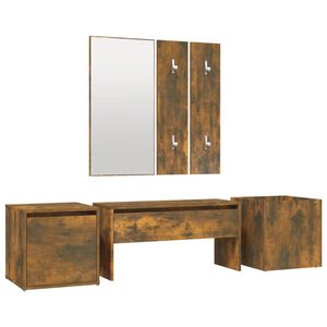 vidaXL Ensemble de meubles de couloir Ch&ecirc;ne fum&eacute; Bois d'ing&eacute;nierie