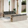 vidaXL Salon de jardin 9 pcs avec coussins gris clair r&eacute;sine tress&eacute;e